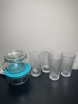 Glassware Set - Drinking Glasses and Storage Jars