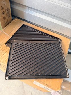 2 PC Lodge Cast Iron Reversible Grill/Griddle Pre-Seasoned Heavy Duty Cookware 17X12