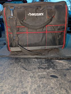 Husky 16 in. Large Mouth Tool Bag with Tool Wall 