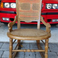 Can Deliver Vintage Child’s Cane Rocking Chair