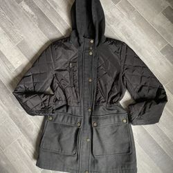 Lucky Brand Quilted Coat w/Hood Women’s Size Medium