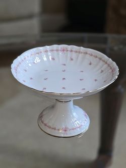 Kaiser German BORDEAUX  Pink Gold Floral Embossed Compote Dish K NOSSEK