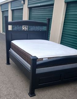FULL BED FRAME WITH BOX AND MATTRESS