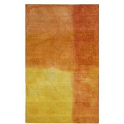 Brand New Montage Rug - 5' x 7'6 Wool, Yellow and Orange, Modern Design