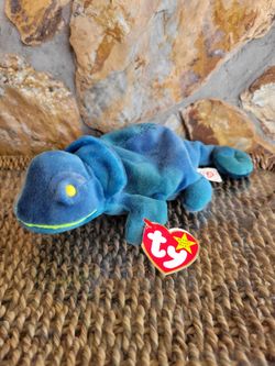 Ty Beanie Baby "Rainbow" the Chameleon 1997 Green/Blue Vintage RARE