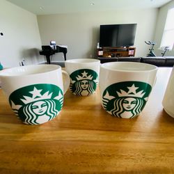 3  Starbucks mug cups