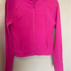 WORN ONCE Lululemon Hot Pink Cropped Define Jacket Size 10