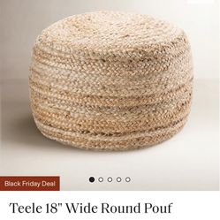 Wide Round Pouf Ottoman