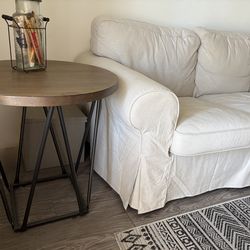 Side tables, set of 2, wooden and metal