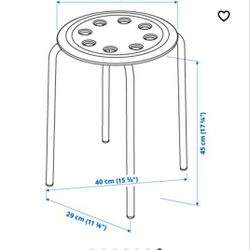 Ikea stool, white, 17 3/4 "(4 pieces