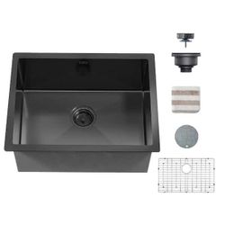 NEW 25 in. x 18 in. 16-Gauge Stainless Steel Undermount Kitchen Bar Sink, Wet Bar or Prep Sinks Single Bowl