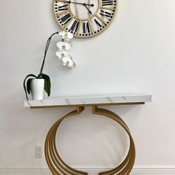 Modern Table + Golden Clock 