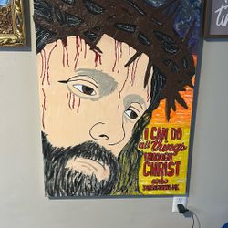 Jesus Painting  30x40 I Can Do All Things Through Christ  Who Strengthens  Me