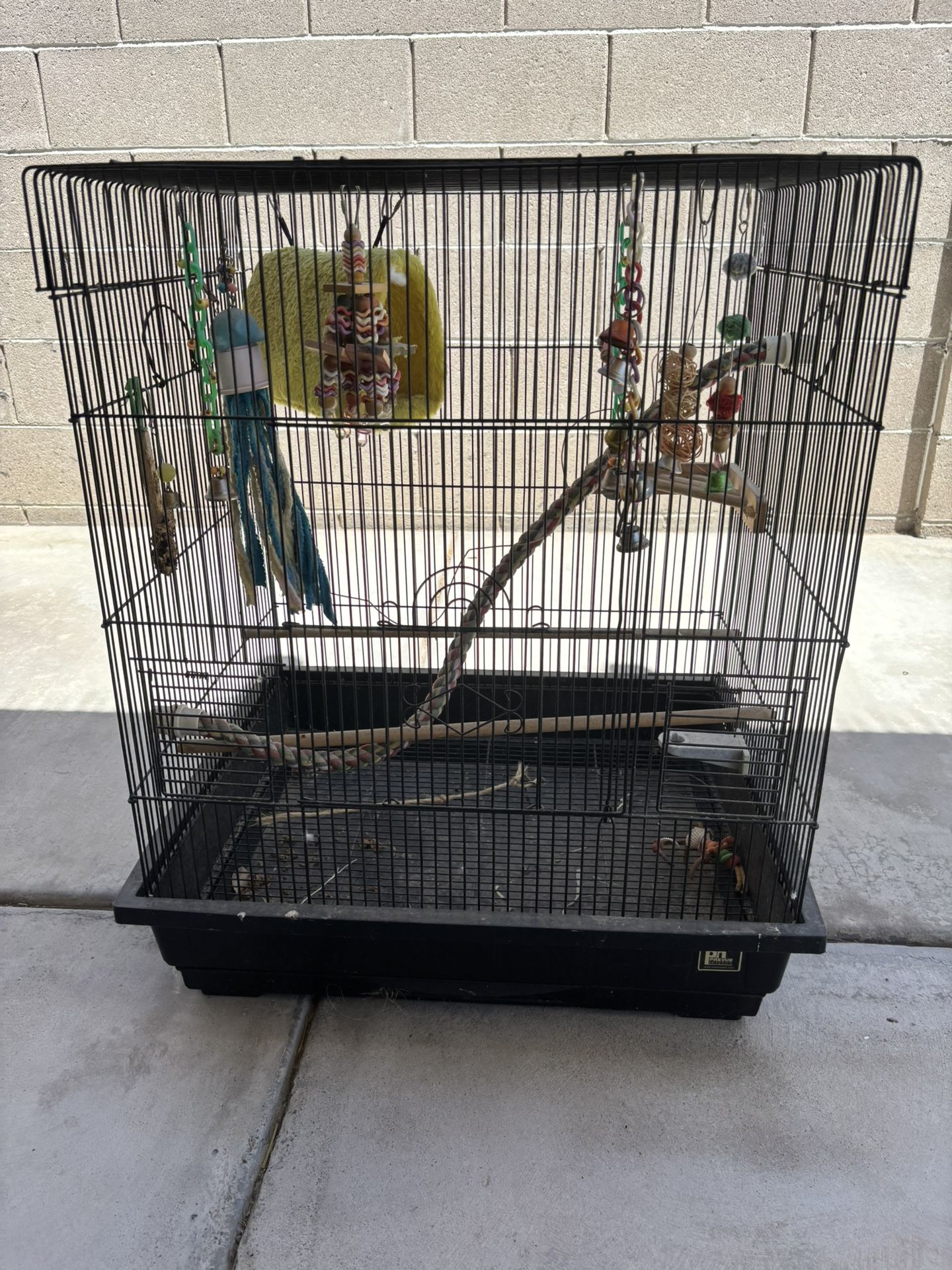 Bird Cage With Toys & Perches