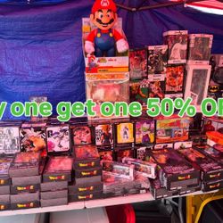 DragonballZ,one piece,Naruto,RCMarioKart,RcF1,Yu-Gi-Oh!AmericanGirl,Marvel,HotWheels RaceTracks,Legos TMNT,transformers,king Kong,DCBatman,Sonic,Barbi