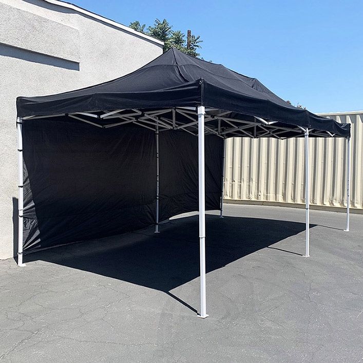 (NEW) $220 Heavy-Duty Canopy 10x20 ft with (2 Sidewalls), EZ Popup Outdoor Gazebo, Carry Bag (Red or Blue)