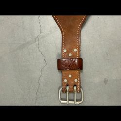 Weight Lifting Belt Cognac Leather Large