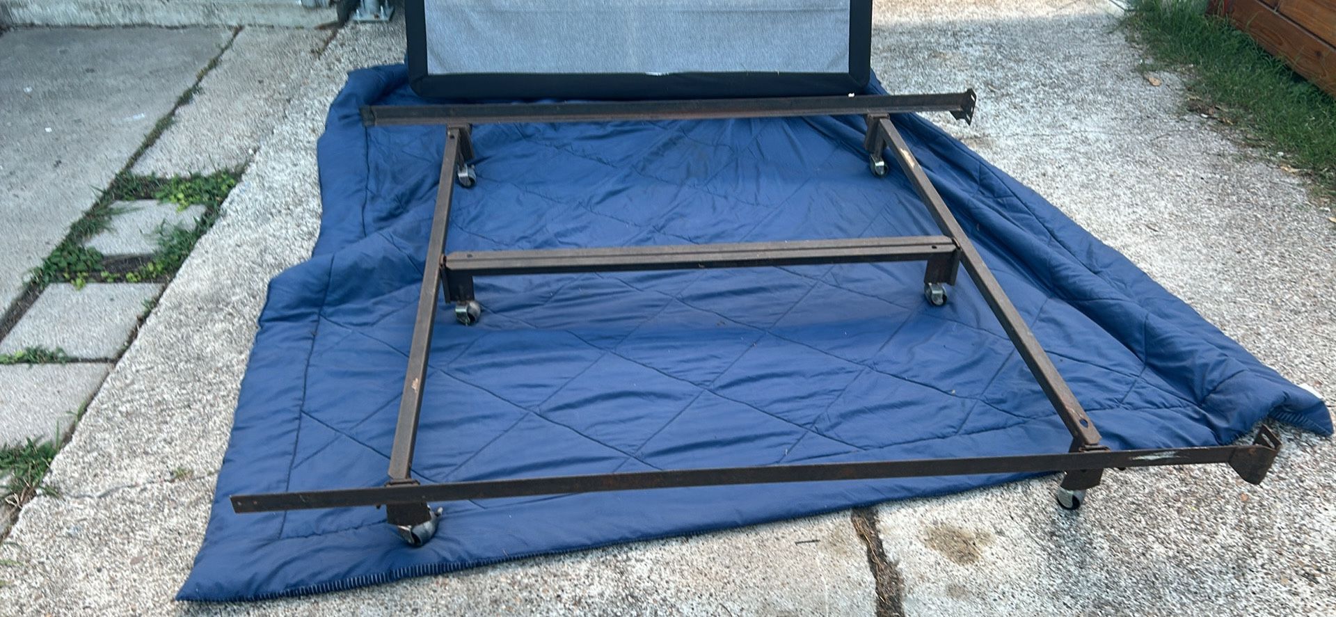 queen size mattress 150.00, queen size boxspring 70.00, queen size metal bed frame 40.00