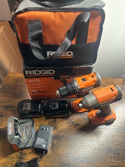 RIDGID 18V Cordless 2-Tool Combo Kit with Drill/Driver, Impact Driver, (2) 2.0 Ah Batteries, and Charger