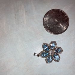 December Birthstone Blue Topaz Pendant 