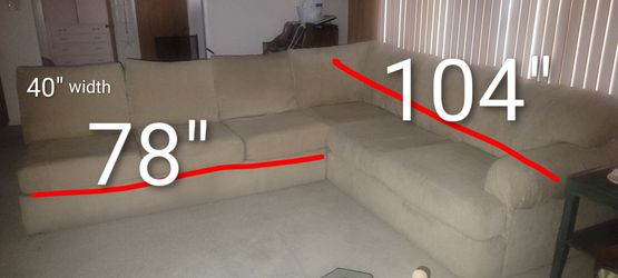 Free 3 Piece Beige Sectional with Chaise