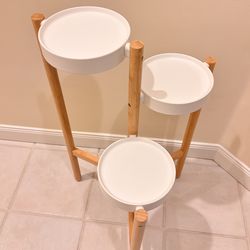 IKEA SATSUMAS Plant stand, bamboo/white