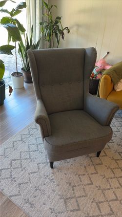 Gray Wingback Accent Chair