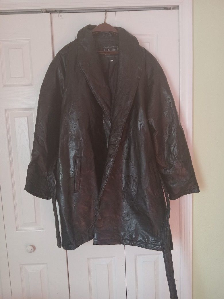 Black Genuine Leather Coat