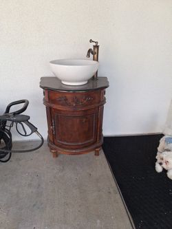 Sink , Black Stone And 100 % wood