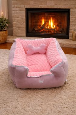 Cama lavable para perro pequeño / Washable Small Dog Bed – Pink