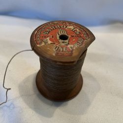 Antique Wood Spool Of Thread 