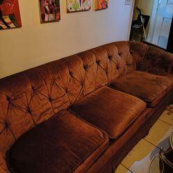 Vintage chocolate brown sofa