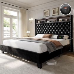 BED FRAME KING SIZE WITH CHARGING STATION BRAND NEW IN BOX!!!