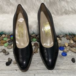 Salvatore Ferragamo Black Heels - 7.5 AA