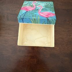 Flamingos Shells Trinket Box