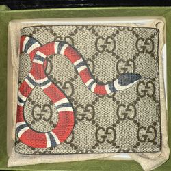 Gucci - Kingsnake Print GG Supreme Wallet