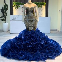 Royal Blue Guntiino/Alindi Dress Medium With Corset