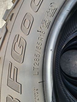 Very nice full Set of 285/65R18LT BF Goodrich mud terrain T/A KM3  just$300 free Installation and balancing only at GM bros garage in s el monte ca