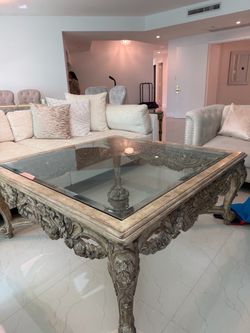 Big Solid wood and Glass Coffee table