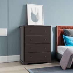 Dresser, 4 Drawer Dressers Chests of Drawers, Modern Tall Dresser, Wood Drawer Chest Storage Cabinet for Living Room, Hallway, Entryway, Home Office, 