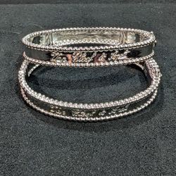 VCA Signature Bracelet 18k White And Gold Plated Finish Size 17 cm 