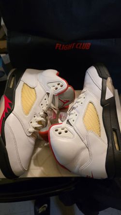 Air Jordan 5 size 8 (white fire red)