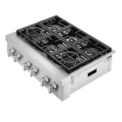 KitchenAid - 36 Inch Wide 6 Burner Gas Rangetop with Three-Level Convertible Grates