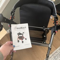 Large Size Mobility Walker- Up To 450lbs, Folding Chair,  For Seniors, Recovering-outpatient Brand New Assembled