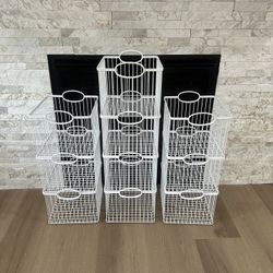 10 Stackable Wire Storage Baskets