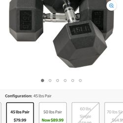 45 Pound Pair Dumbells