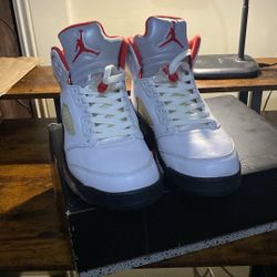 air jordan 5 retro fire red silver tongue size 8 