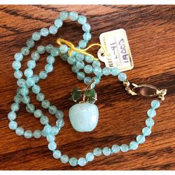 Chrysoprase Apple Pendant Necklace 