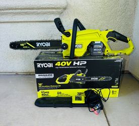 RYOBI 40V HP Brushless 16 in. Battery Chainsaw + 4AH Battery & Charger New !!!