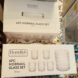 6 Piece  Glass Set New In Box 10 Oz